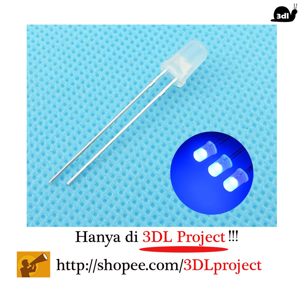 LED Lamp Blue Diffused LED Diode Round Light Emitting Diode 20mA 5mm |  Shopee Indonesia