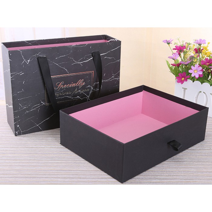 kotak gifT HAMPERS MARMER BOX box hard hitam / keras marmer vintage