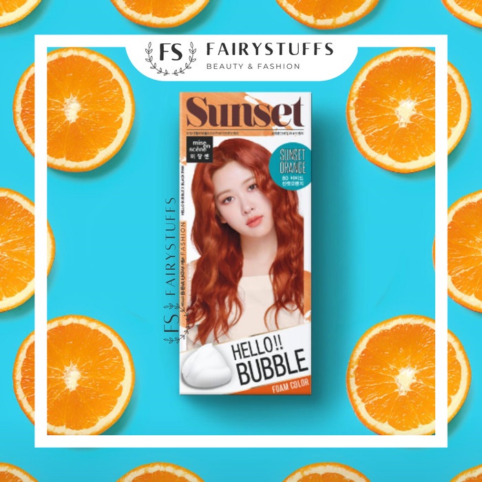 Jual MISE EN SCENE HELLO BUBBLE 8O SUNSET ORANGE FOAM HAIR COLOR