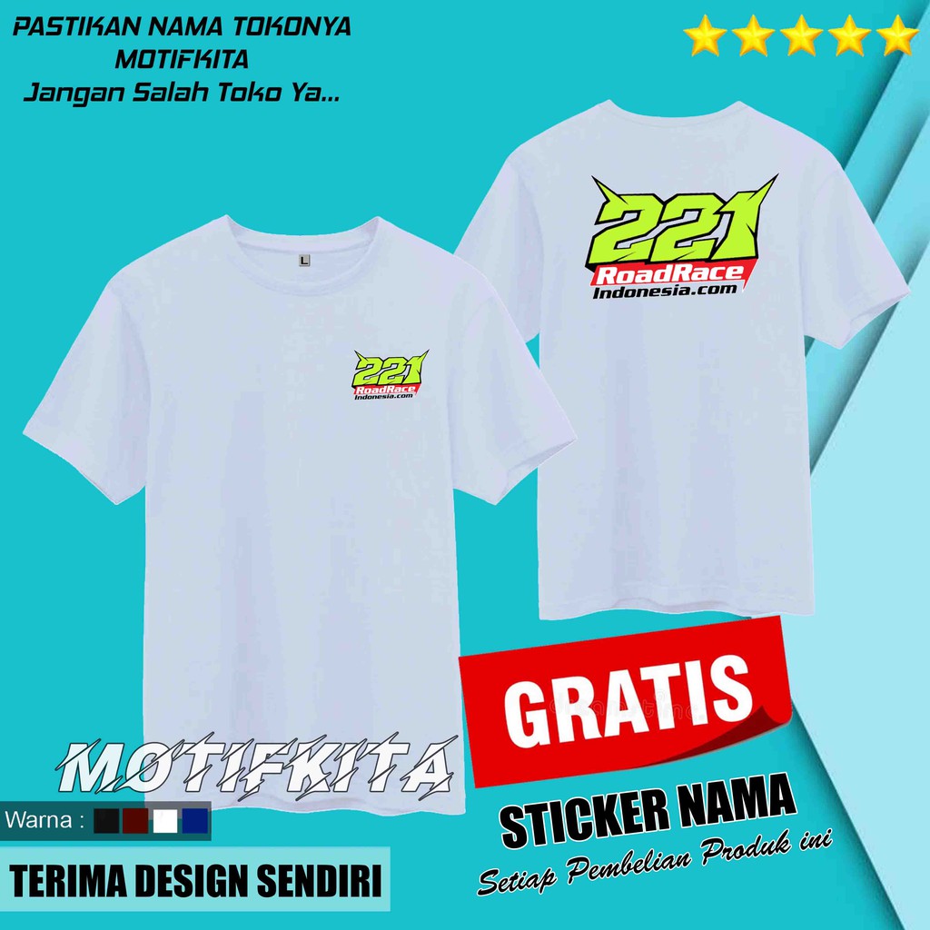 Jual Baju Kaos 221 Roadrace Indonesia Road Race Keren Pria Wanita Polosan Distro Motifkita | Shopee Indonesia