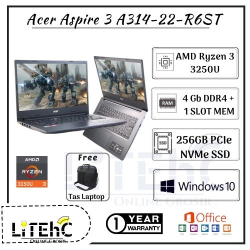 Jual BIG SALE ! LAPTOP GAMING ACER ASPIRE A31422 R6ST AMD RYZEN 3