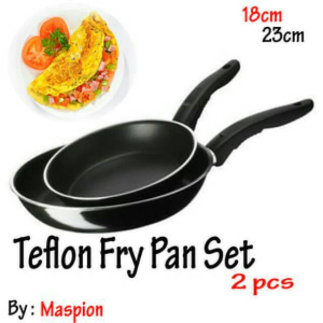 Maspion Teflon Fry Pan Set 2in1 18cm Dan 23cm Frypan Wajan Murah