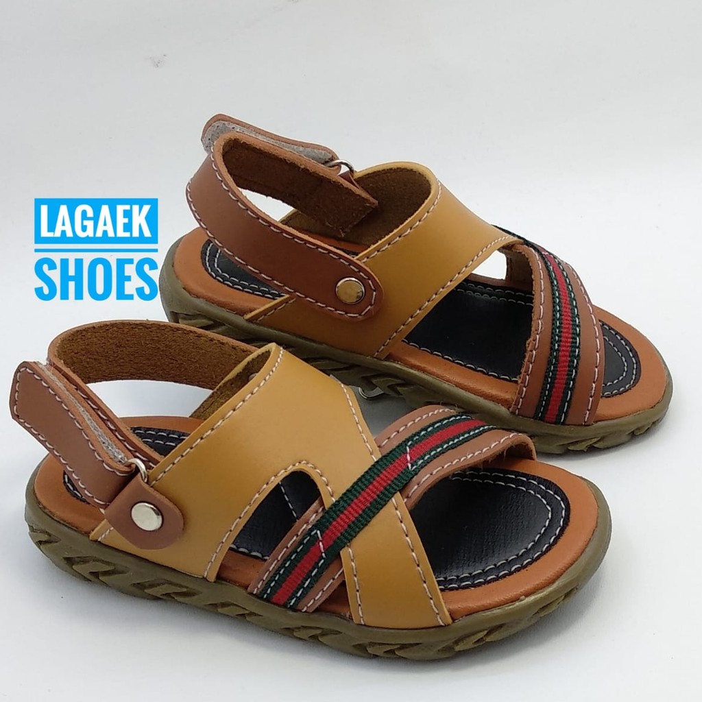 NGABISIN STOK Sendal Sepatu Anak Cowok 2 Tahunan Coklat Silang Sandal
