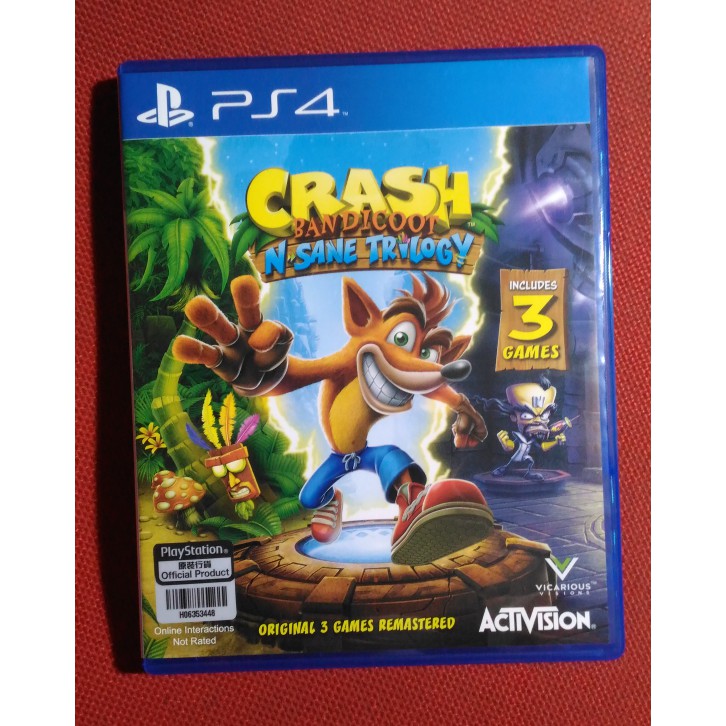 kaset game bd ps4 ps 4 playstation crash bandicoot n.sane trilogy 2nd