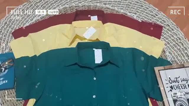 KEMEJA KERJA KATUN POLOS LENGAN PENDEK JUMBO BIG SIZE BAJU WANITA L 2L