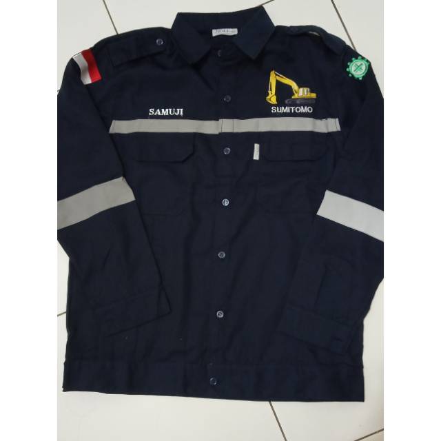 Jual Seragam kerja proyek operator alat berat excavator sumitomo/baju  panjang pria/ kemeja kerja pria Indonesia|Shopee Indonesia