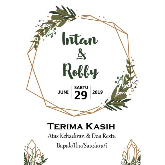 Ucapan terima kasih pernikahan (thanks card) Shopee