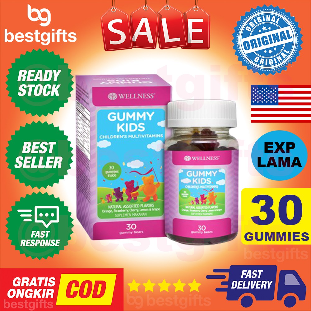 WELLNESS GUMMY KIDS CHILDREN CHILDRENS MULTIVITAMIN MULTI VITAMIN DAYA