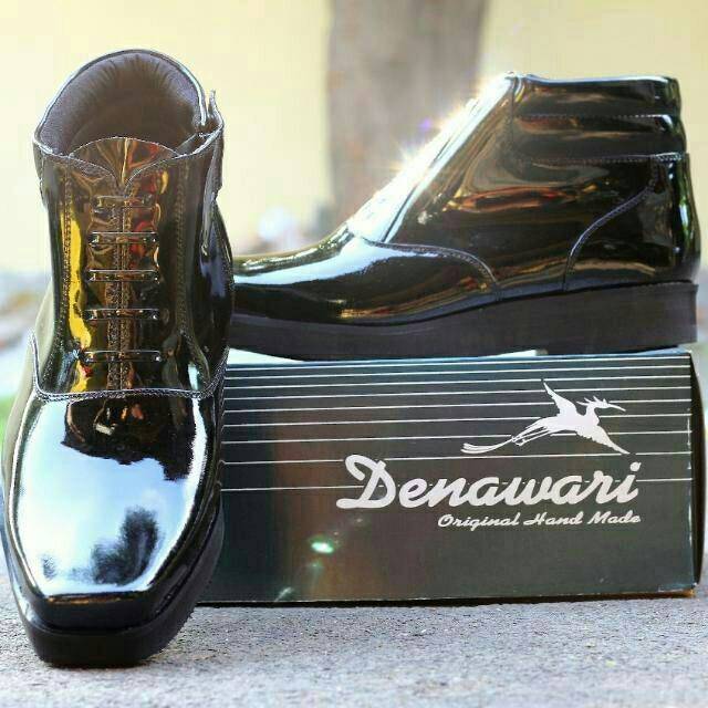 Sepatu pdh tinggi sol tebal/sepatu pdh polri sepatu