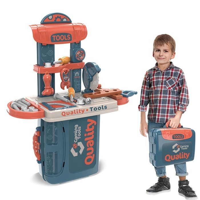 Jual Mainan Anak Laki Laki Tool Murah Box Alat Tukang Tukangan Perkakas Kontruksi Tukangan 3In1Workbench | Shopee Indonesia
