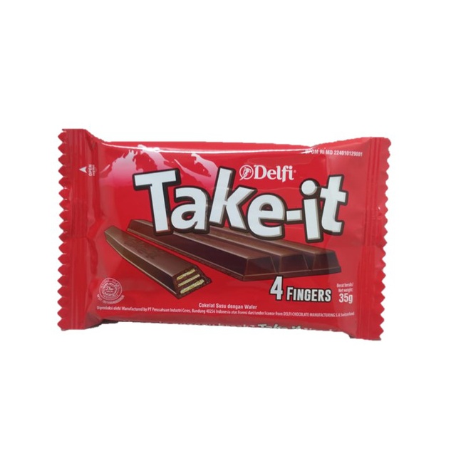 Jual Delfi Take It 4 Fingers Milk Chocolate 35 Gr | Shopee Indonesia