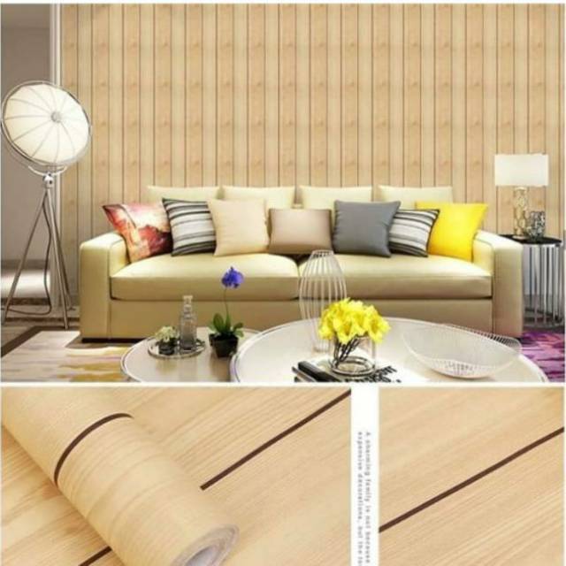 Jual Wallpaper Dinding Motif Kayu Coklat Muda 10M X 45 Cm | Shopee Indonesia