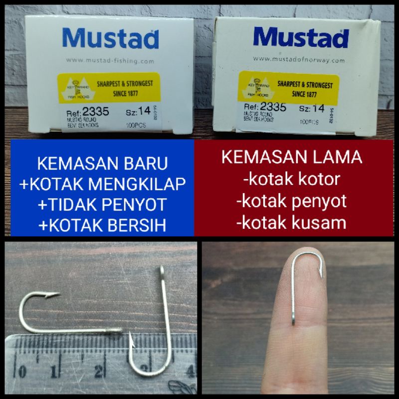 Jual MUSTAD FISH HOOK SIZE 14 QUAL. 2335 KEY BRAND FISHING QTY.100PC