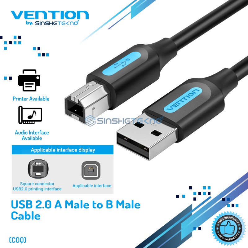 Jual Vention Kabel Data Usb 2.0 A Male To B Male Printer Media Player Soundcard | Shopee Indonesia