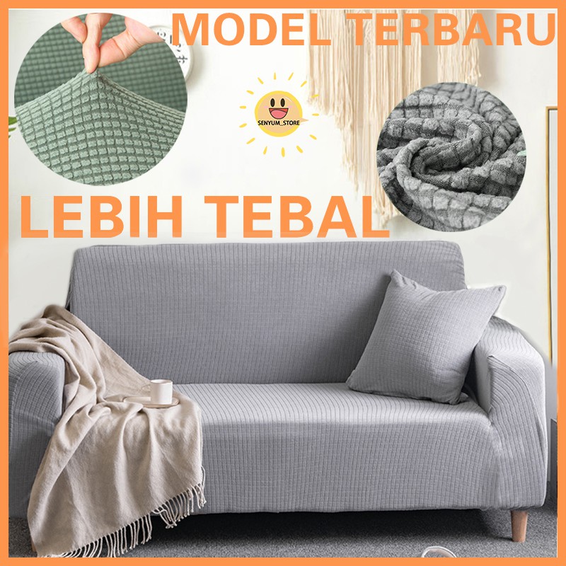 Jual Cover sofa Sarung Sofa Anti Slip Penutup Sofa Tebal Warna Solid
