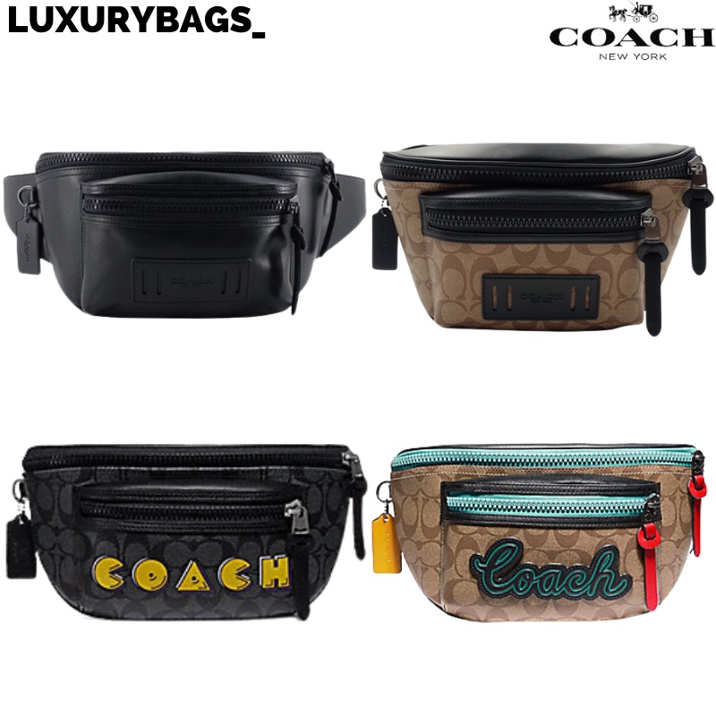 Jual Coach Terrain Leather Belt Bag Black/Tan original 72924 75776