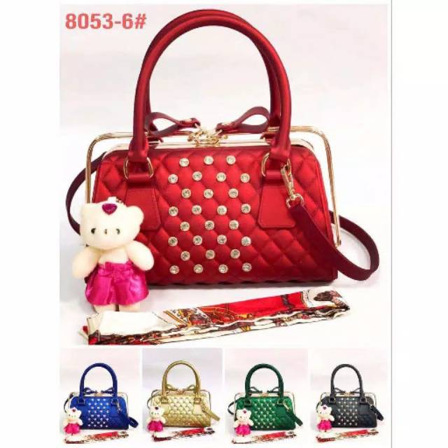 TAS JELLY MATTE BEHEL REL MAXI DIAMOND UK.25CM FREE BONEKA DAN SYAL Shopee Indonesia