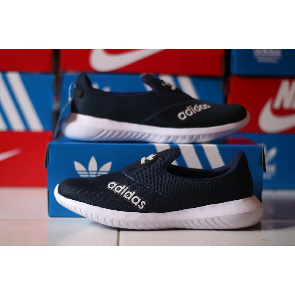 SEPATU ADIDAS SLIP ON BIRU NAVY SEPATU TANPA TALI Shopee Indonesia