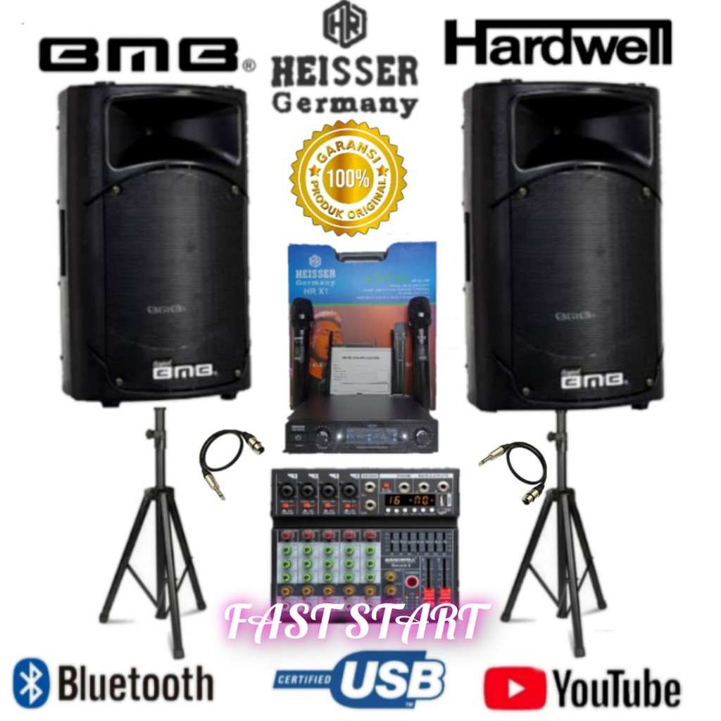 Jual Paket Sound System BMB Speaker Aktif 15 Inch + mixer Original