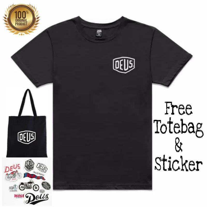 Deus Ex Machina ORIGINAL Kaos kaos Pria Free Totebag