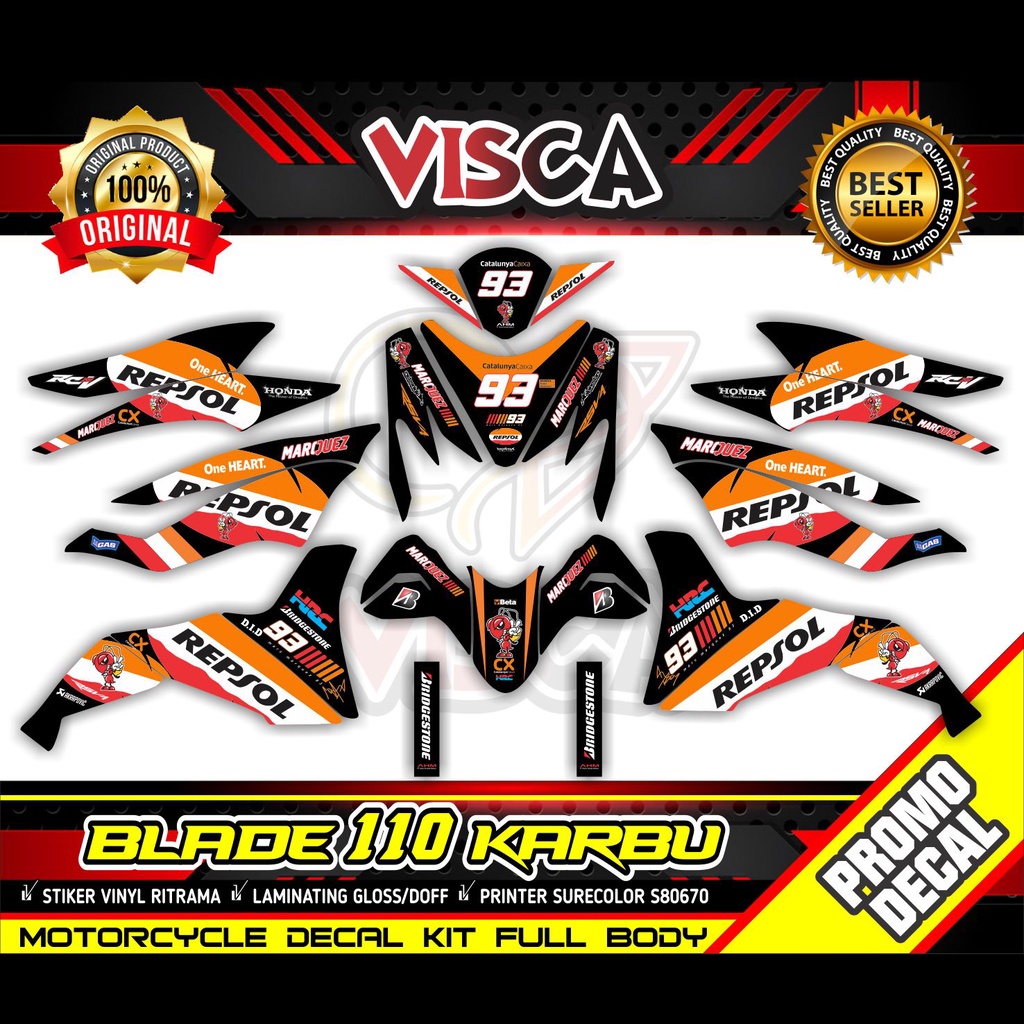 Jual Decal Blade 110 Old Full Body Stiker Motor Blade 110 Full Body