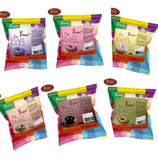 DIP GLAZE ELMER SAUS CAIR TOPPING CELUPAN DONAT KEMASAN 200g Shopee