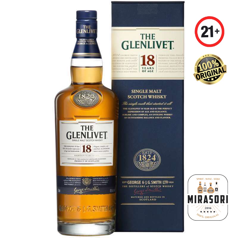 Jual The Glenlivet 18 Years Old Single Malt Scotch Whisky Original