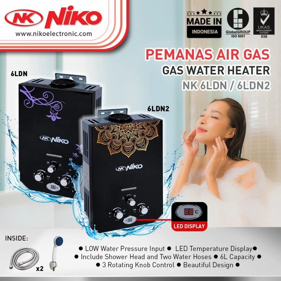 Jual WATER HEATER NIKO HITAM 6LDN Indonesia