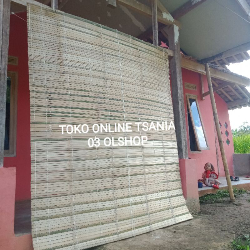 Jual tirai bambu gulung outdoor teras / tirai bambu gulung / kerey