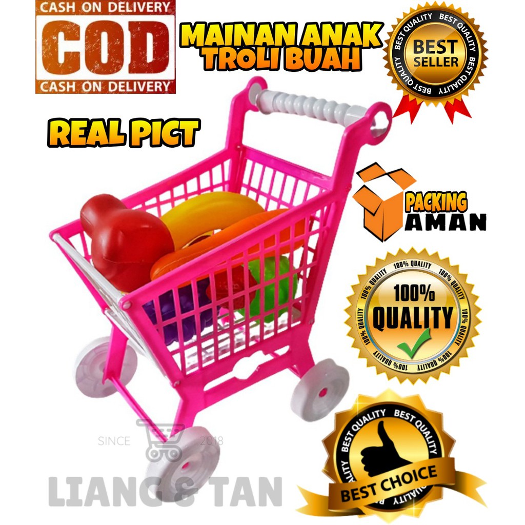 Jual Promo Mainan Anak Perempuan Keranjang Belanja / Mainan Anak Troli Buah / Troli Keranjang Buah Buahan | Shopee Indonesia