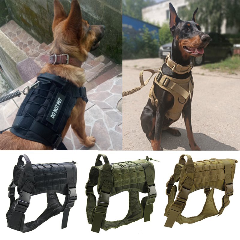 Jual Tactical Dog Harness Military K9 Service Dog Clothes Vest Harness Big Dogs Accessories