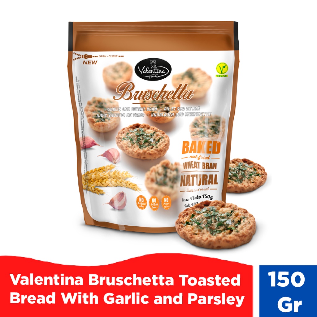 Jual Valentina Bruschetta Toasted Bread With Garlic and Parsley 150Gr