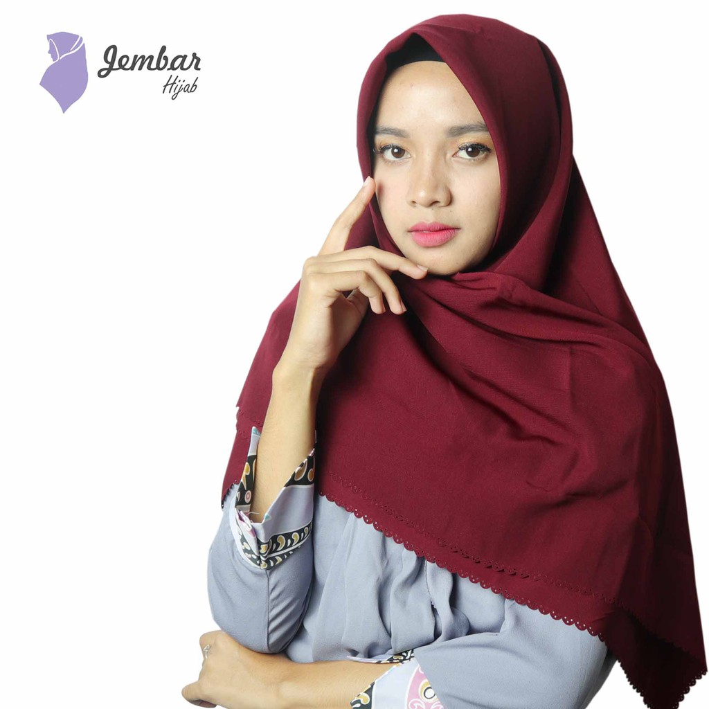 Hijab segi empat wolfis 120x120 lasercut Shopee Indonesia