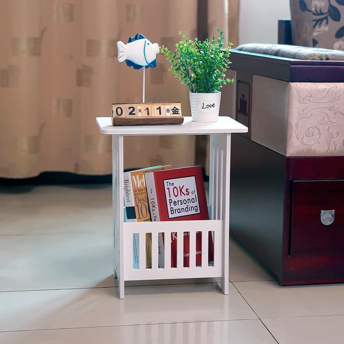 Meja kopi persegi Coffee Table stand corner vintage