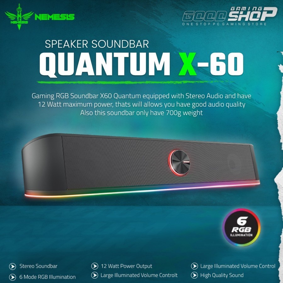 Jual Speaker Gaming Stereo Sounbar Gaming RGB NYK X60 Quantum Shopee