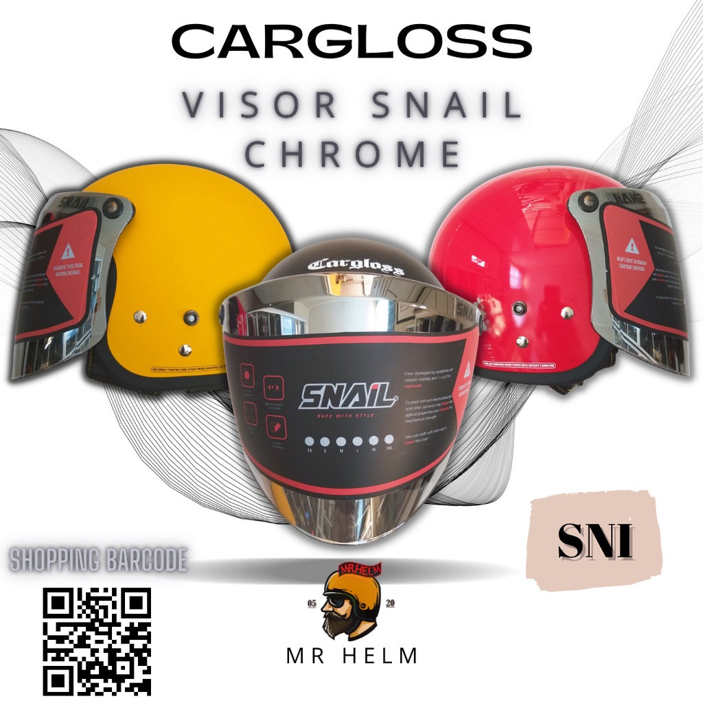 Jual HELM CARGLOSS RETRO ORIGINAL SNI VISOR SNAIL DATAR CHROME ( MR