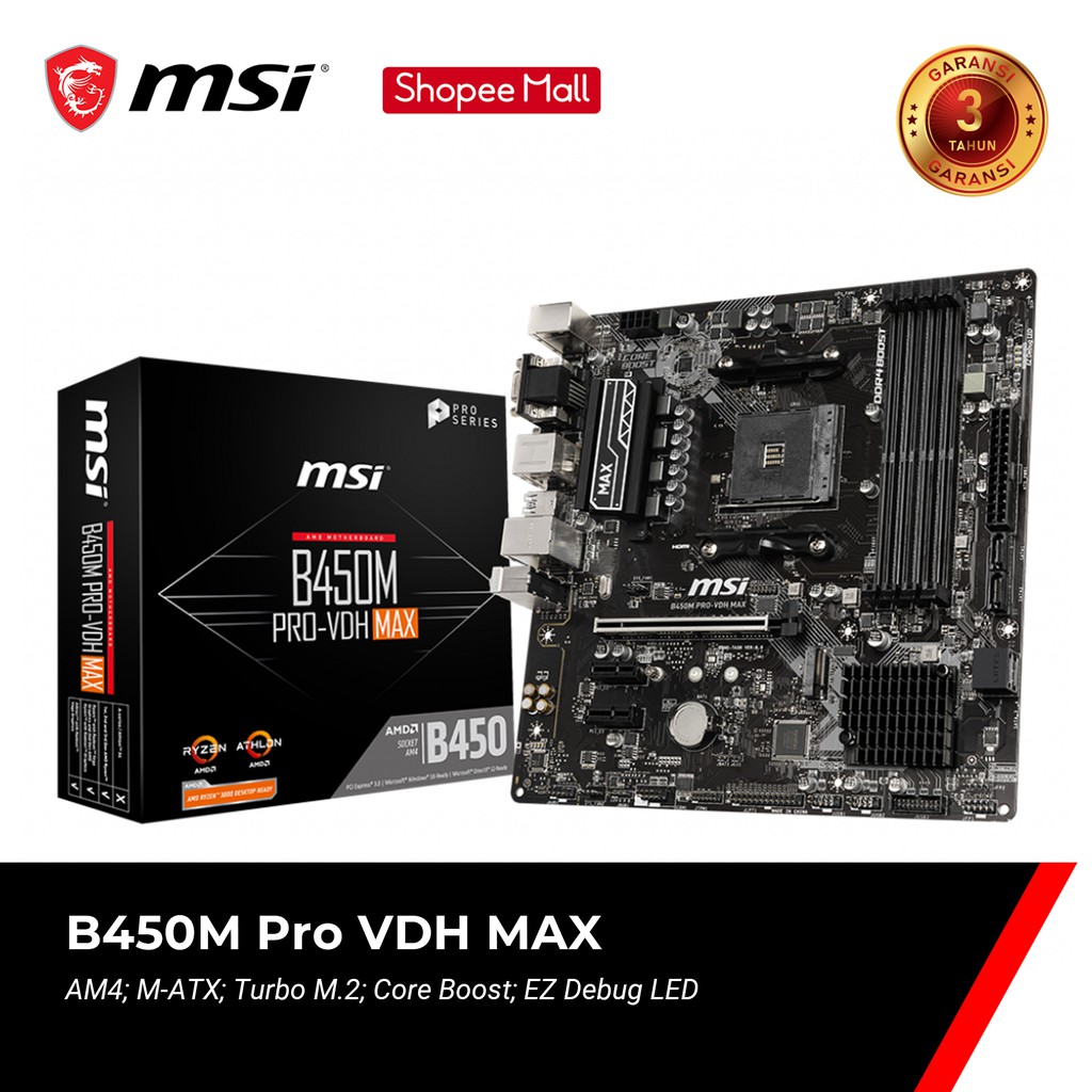 Jual Msi B450M Pro Vdh Max - Am4 | Shopee Indonesia