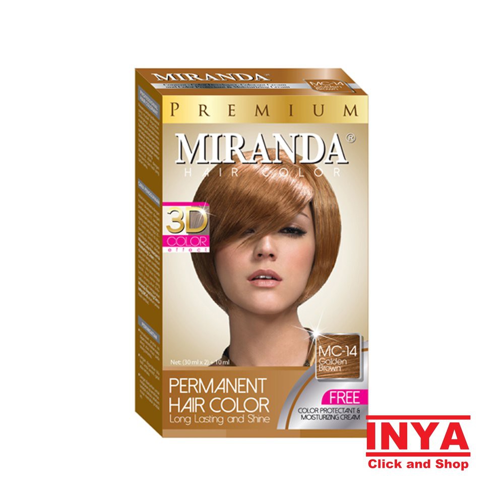 Jual Mc-14 Golden Brown Miranda Pewarna Rambut Permanen Cat Semir Warna Gold Coklat | Shopee Indonesia