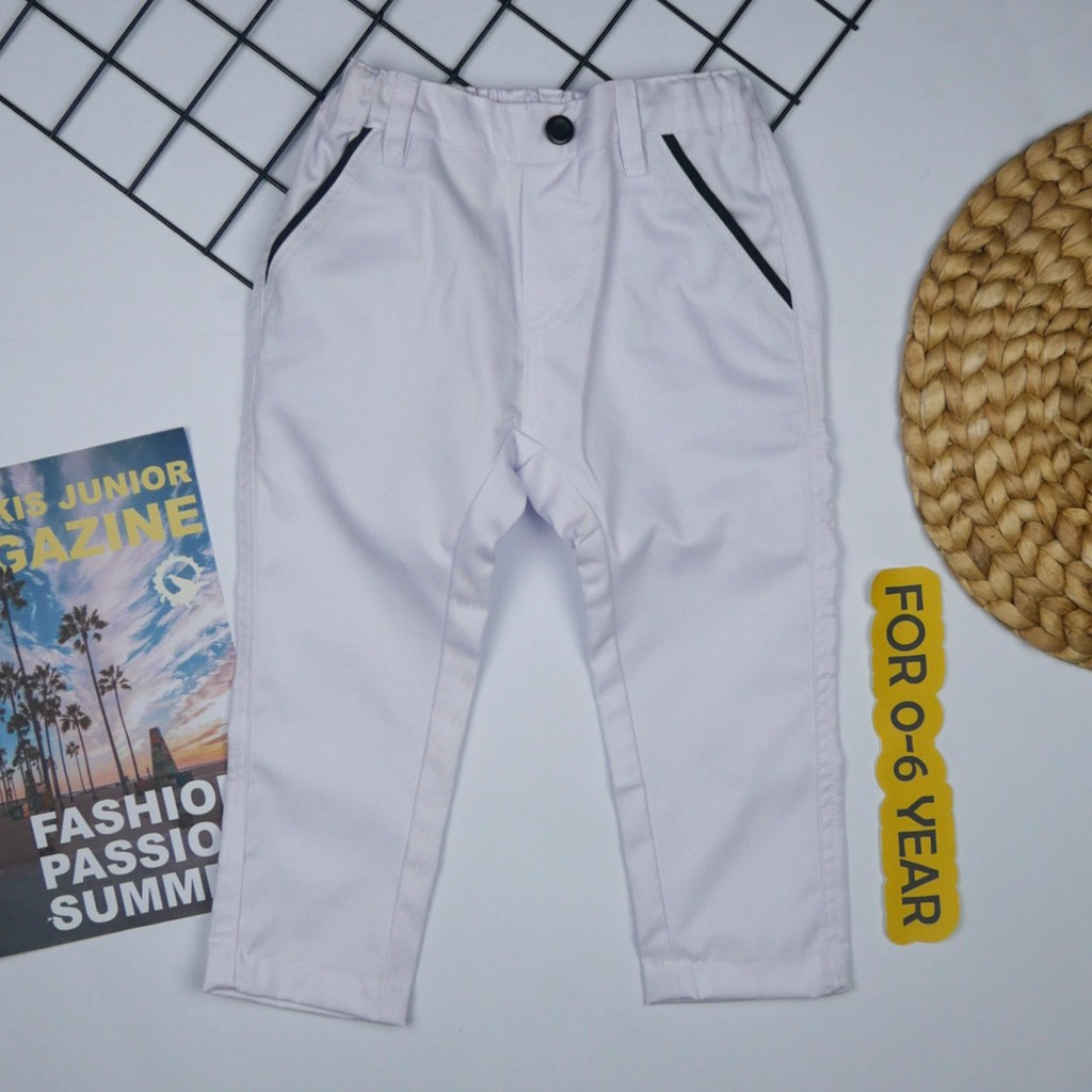 Celana panjang anak Chino Panjang "White/Putih" Koleksi Bronkis Junior Shopee Indonesia