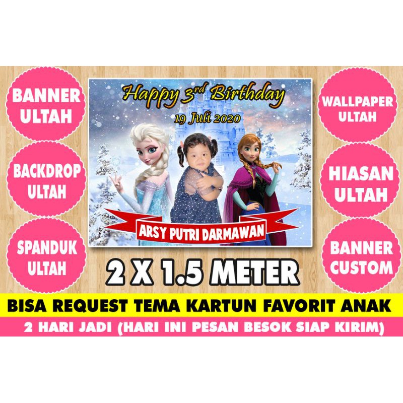 Banner Happy Birthday Backdrop Dekorasi Perlengkapan Ulang Tahun