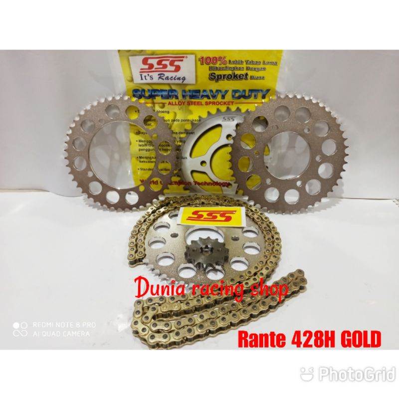 Jual Gear set sss Gir set sss 428 yamaha R15 new V3 Vixion R 155 New