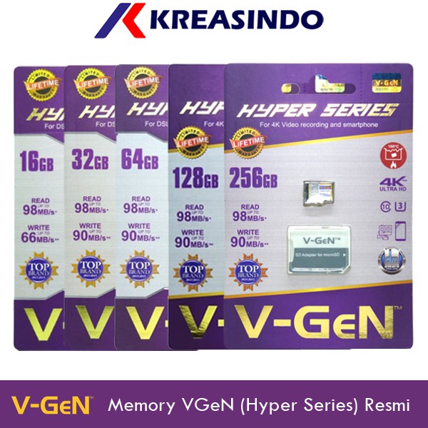 Jual Vgen Micro SD Vgen 16gb 32gb 64gb 128gb 256gb Class 10 HYPER