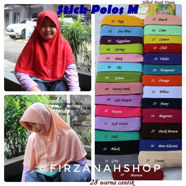 Jilbab anak Vania Polos Latifa Shopee Indonesia