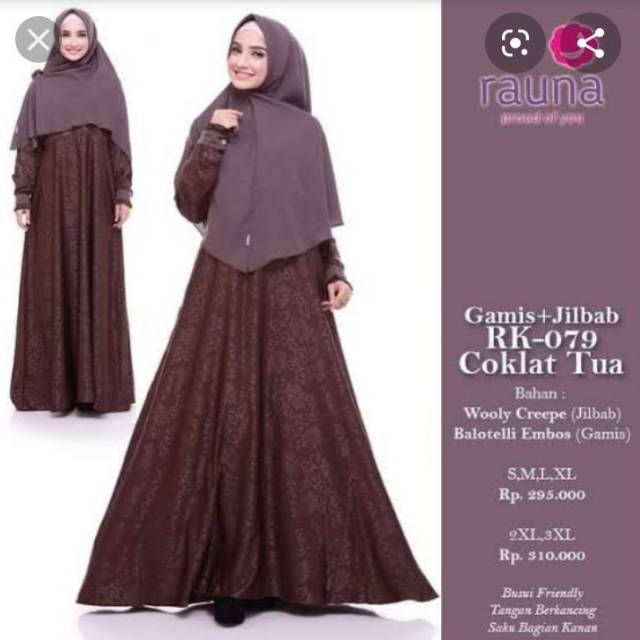 Jual Gamis Rauna Katun 79 Warna Coklat Tua | Shopee Indonesia