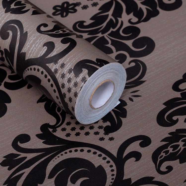 P1387 Wallpaper Sticker Dinding Murah, Batik, Coklat Hitam