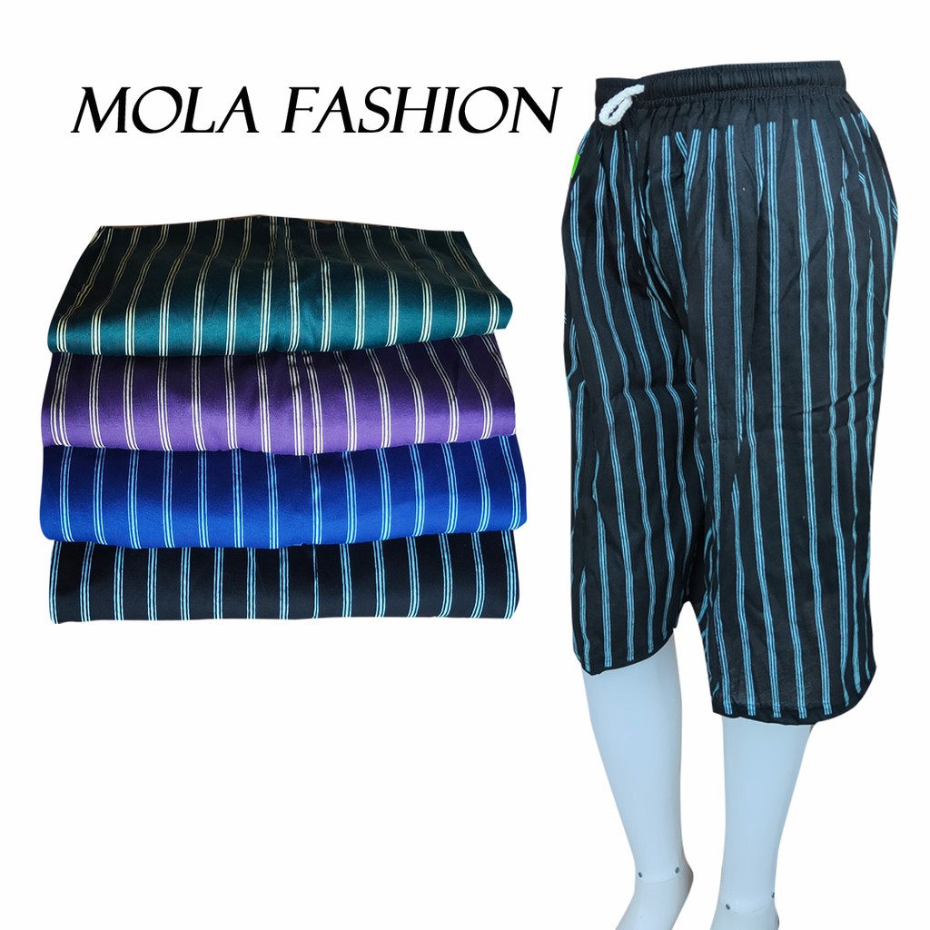 Celana Kolor Pendek Wanita Kolor Murah 7/8 Celana Tidur Santai Motif Salur Jumbo Shopee Indonesia