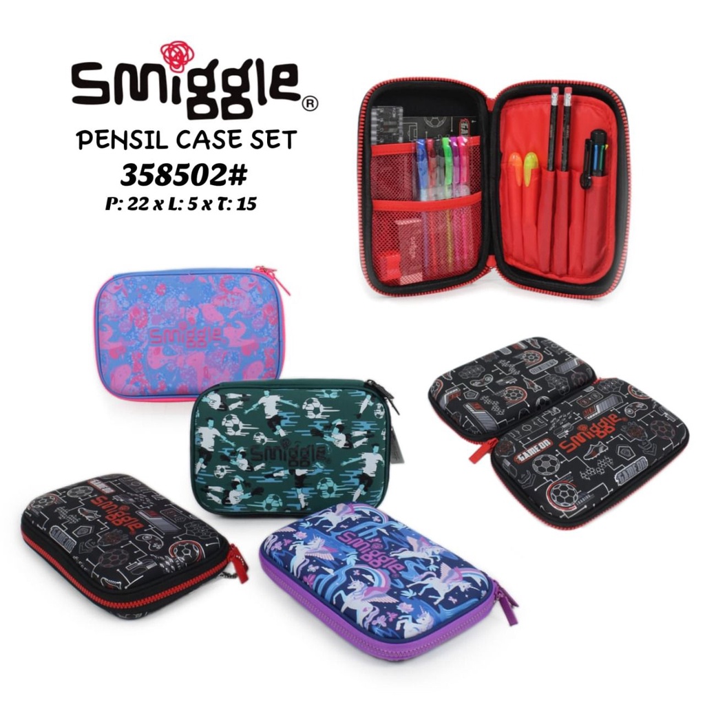 Jual SMIGGLE HARDTOP PENCIL CASE KIT (Set Pencil Case dan Isi