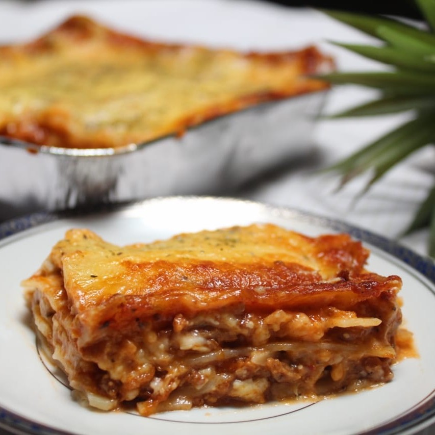 Jual lasagna panggang pasta lasagna beef ukuran besar isi full daging