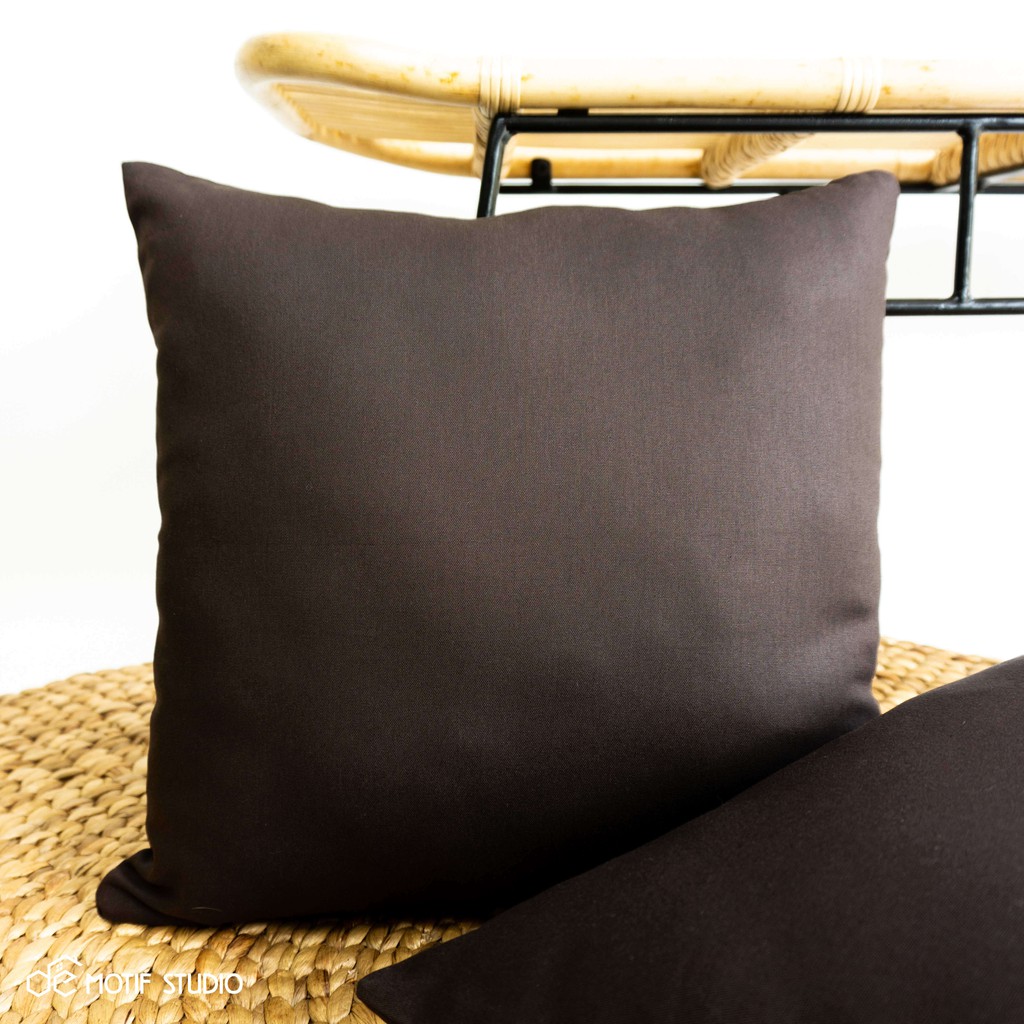 Jual Sarung Bantal Sofa Kursi Tamu Polos Coklat Cokelat Tua Dark Brown Katun Linen Rami 45X45 45 X 45 Plain Cushion Cover Jute Cotton | Shopee Indonesia