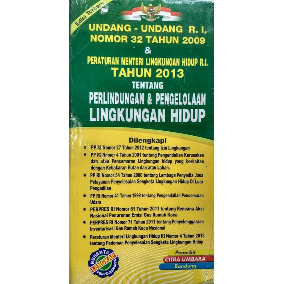 Jual UNDANG UNDANG PERLINDUNGAN &amp; PENGELOLAAN LINGKUNGAN HIDUP  Indonesia|Shopee Indonesia